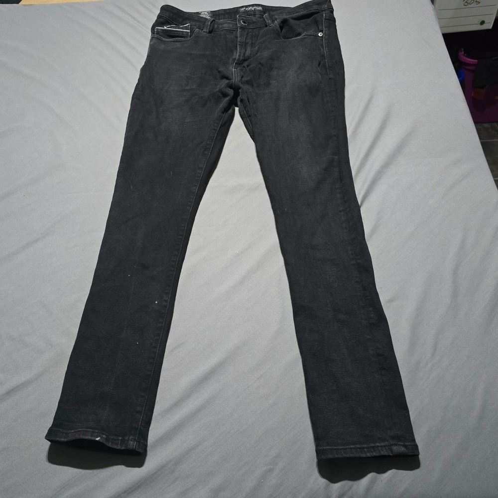 Cult of Individuality Punk Super Skinny Jeans Mens 36x32 Black 69BC-SS060